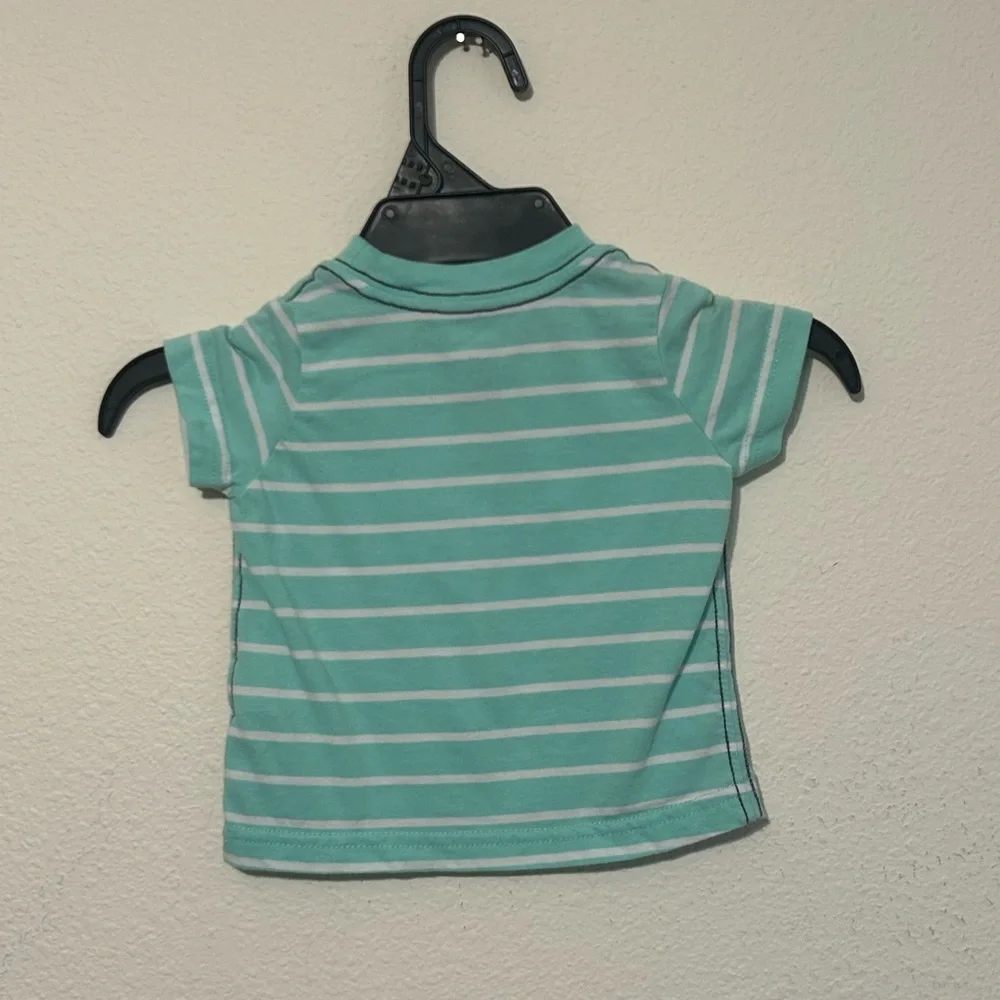 Carter's Mint Green Striped Tee with Nautical Print